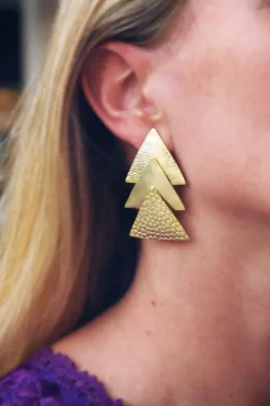 Pendientes Rombo - Pendientes Largos Dorados | THE NOOK STORE