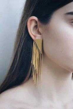 Pendientes Rombo - Pendientes Largos Dorados | THE NOOK STORE