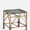 Taburete bambú con tejido gris - The Nook Store