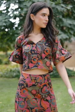 Top Fatima Jungle Fucsia Naranja y Azul - The Nook Store