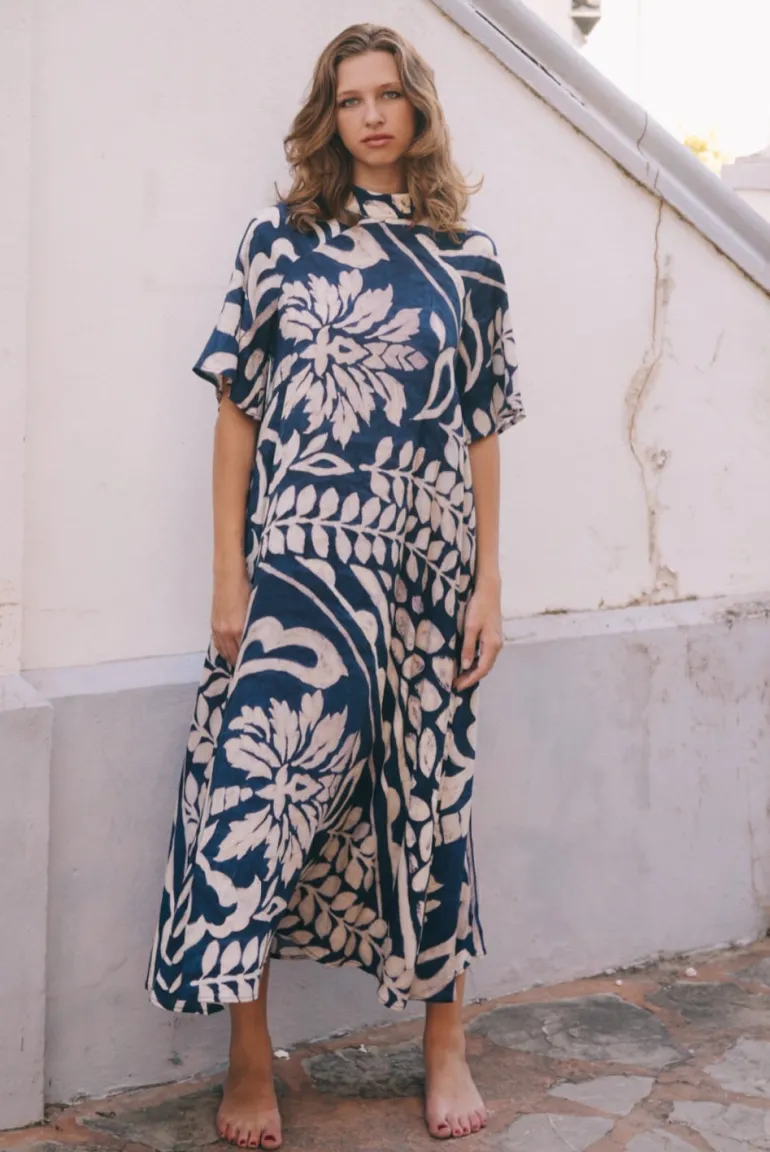 Vestido Alice Manga Corta Floral Azul - The Nook Store