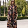 Vestido Alice Mosaico Negro Crudo y Morado - The Nook Store