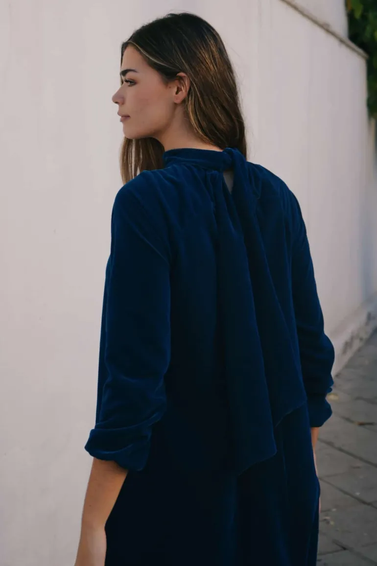 Vestido Alice Velvet Azul - The Nook Store