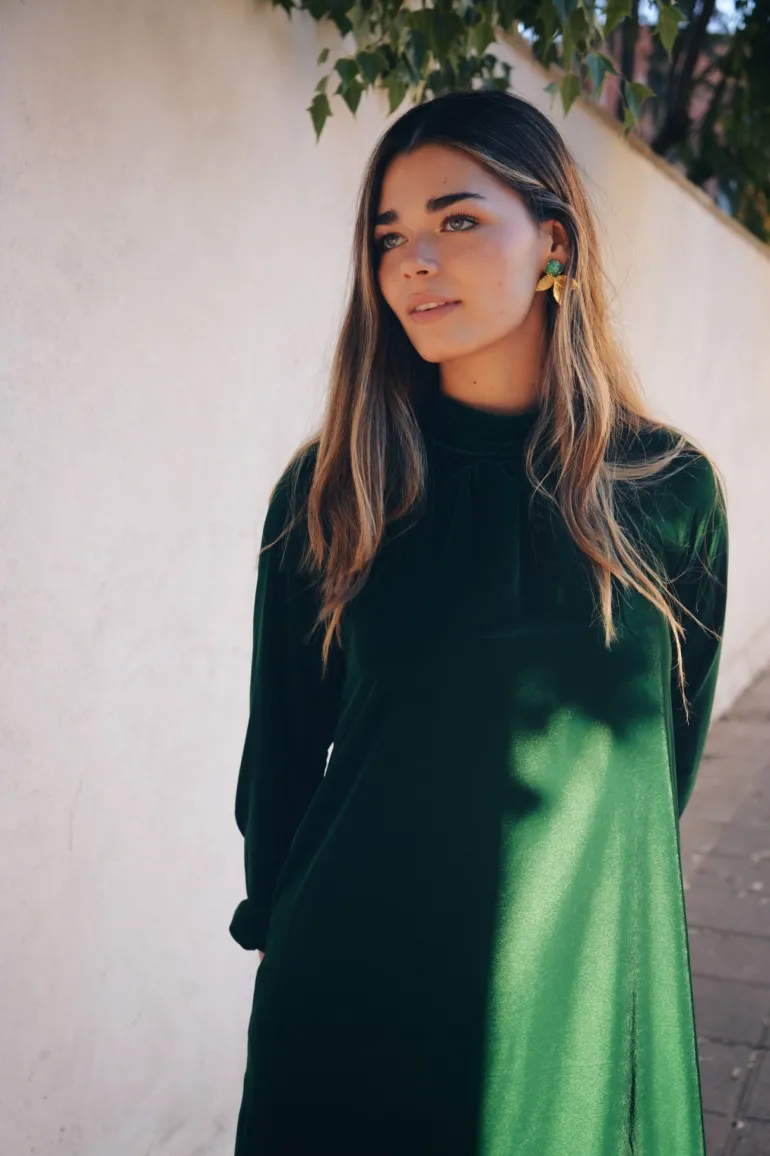 Vestido Alice Velvet Verde - The Nook Store