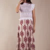 Vestido Allegra Bordado Rombos Buganvilla y Mostaza - The Nook Store