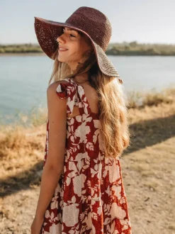 Vestido Flores Teja - The Nook Store