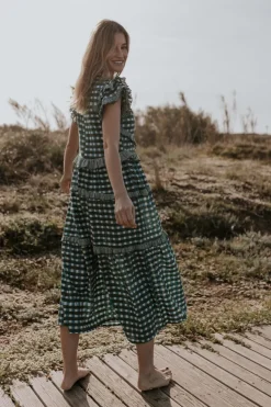Vestido Lomba Cuadros turquesa y Verde - The Nook Store