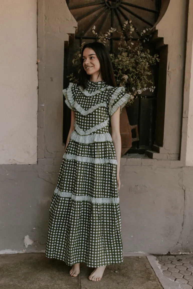 Vestido Lomba Cuadros Verde - The Nook Store