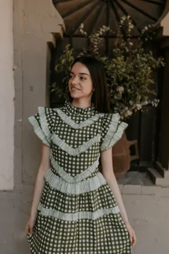Vestido Lomba Cuadros Verde - The Nook Store