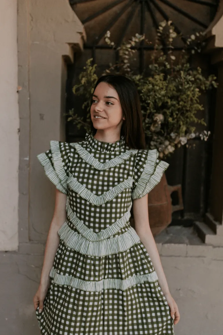 Vestido Lomba Cuadros Verde - The Nook Store