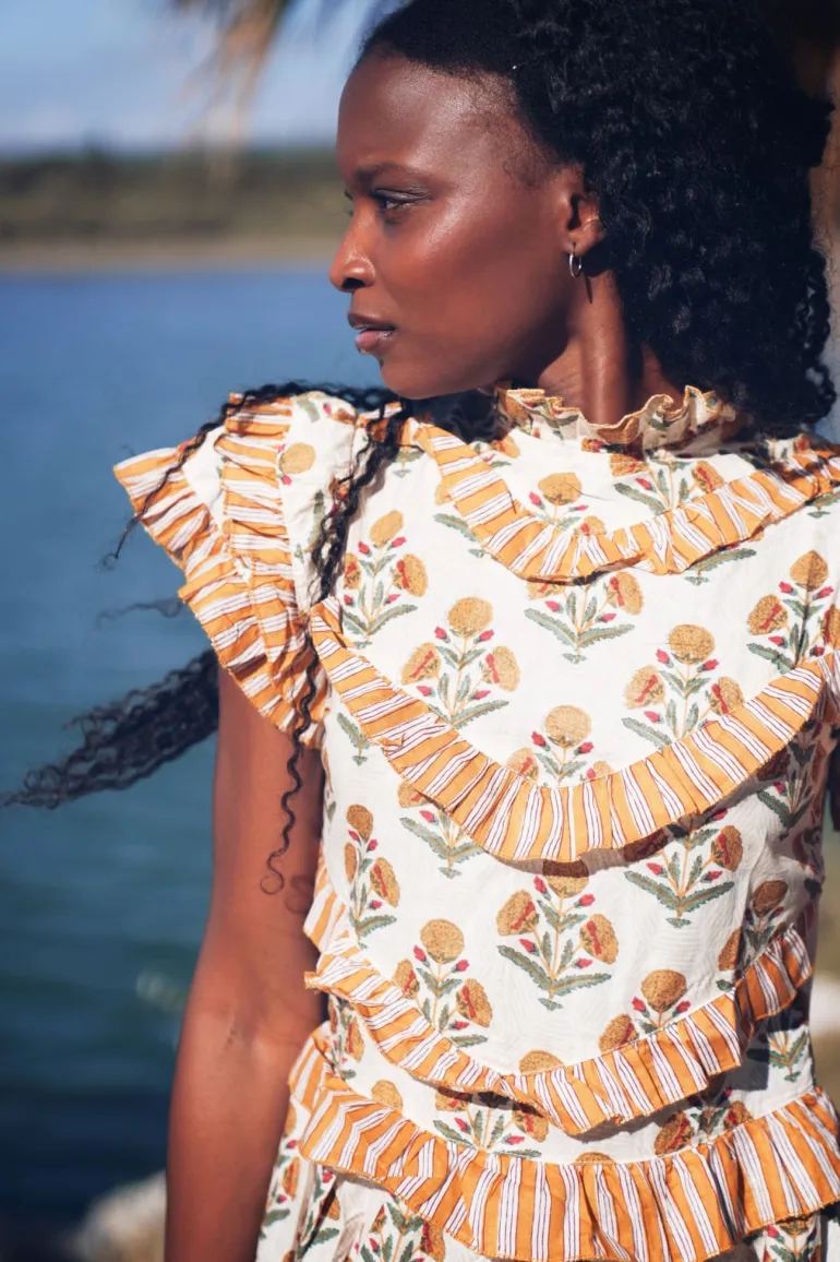 Vestido Lomba Flores Amarillas - The Nook Store