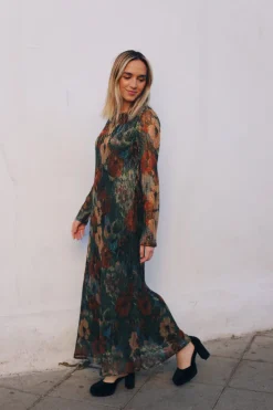 Vestido Nicole Glitter Flowers - The Nook Store
