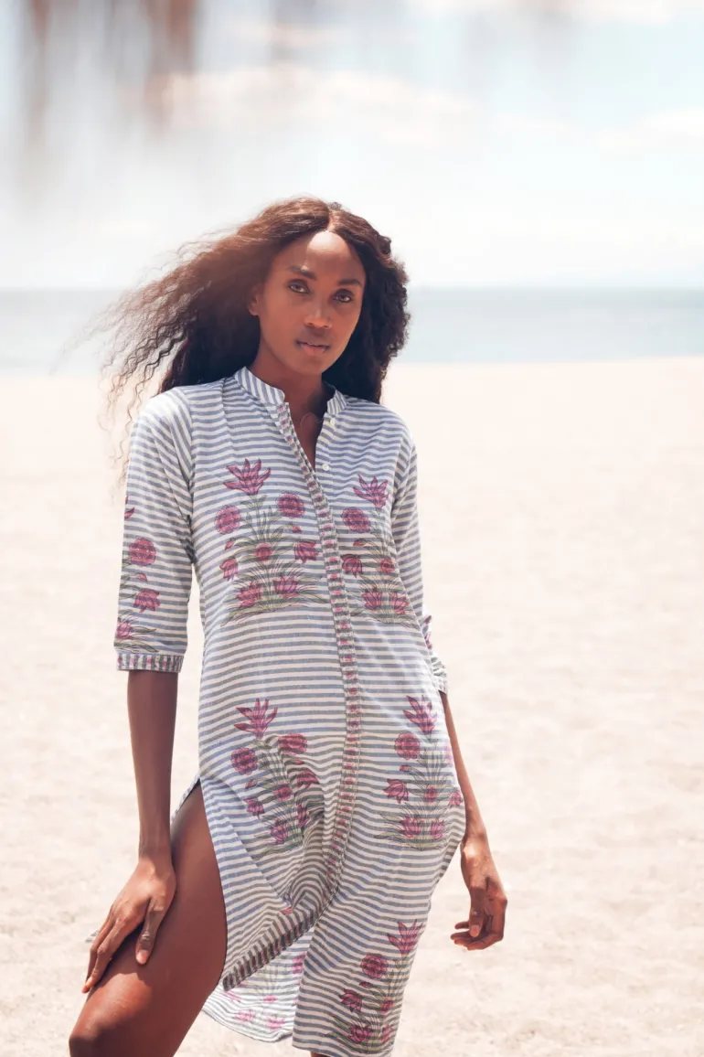 Vestido Saona Rayas Azul - The Nook Store