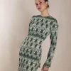 Vestido Smocking Ikat Verde - The Nook Store