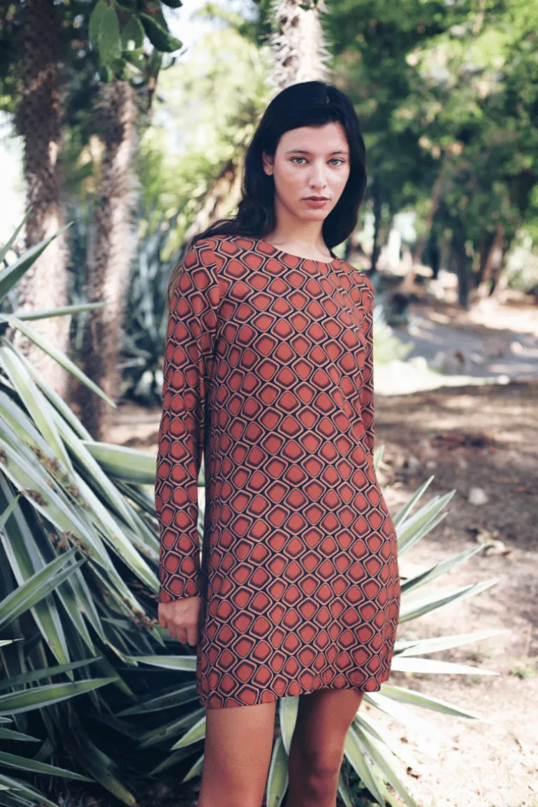 Vestido Solene Corto Rombos - The Nook Store