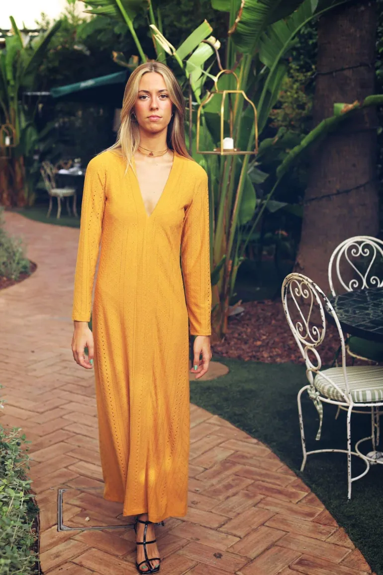 Vestido Tianna mostaza - The Nook Store
