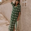 Vestido Triangle Verde Abotonado - The Nook Store
