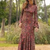 Vestido Tropical Paisley Mostaza y Rosa - The Nook Store